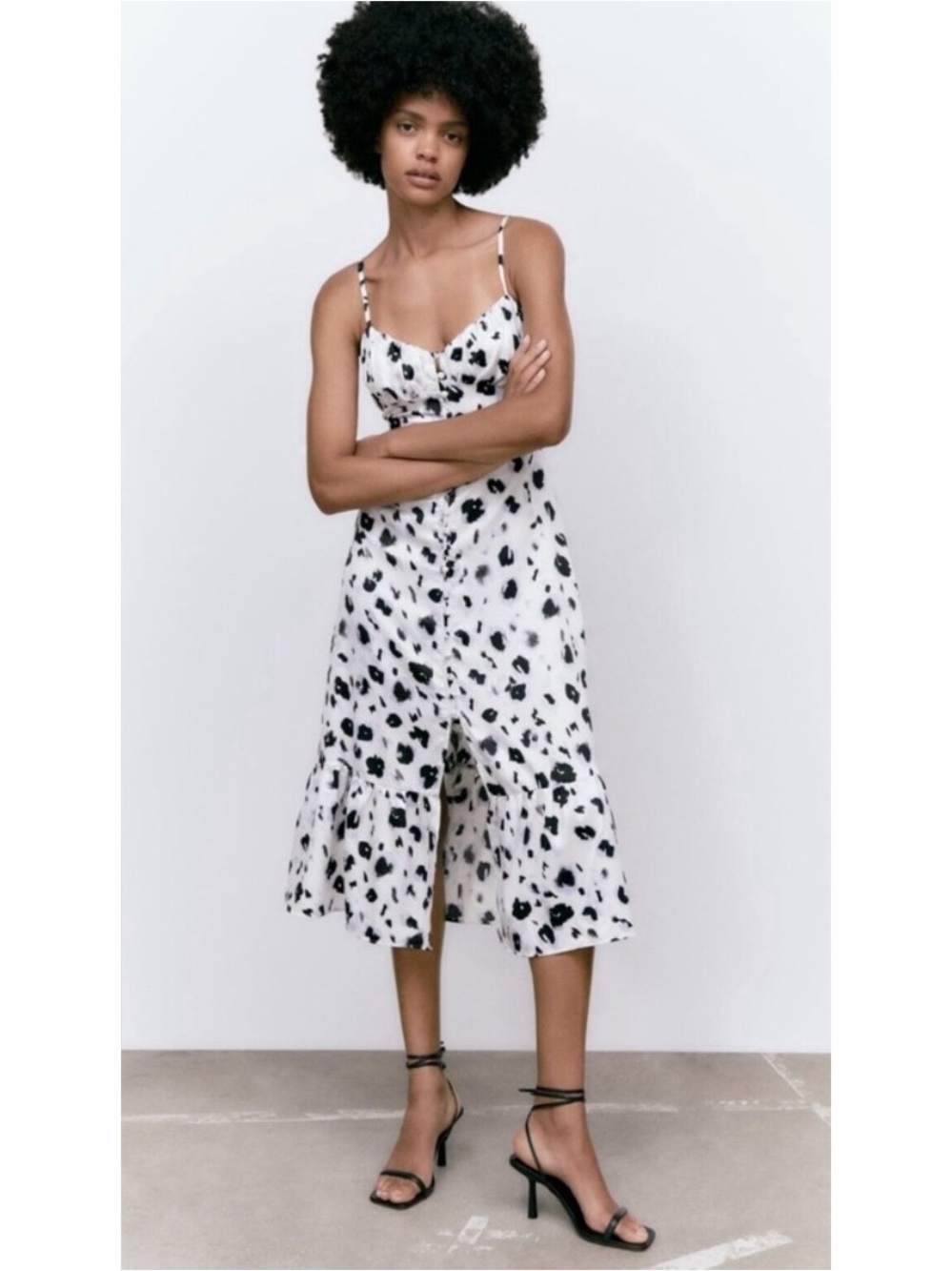 Zara Animal Print Midi Dress